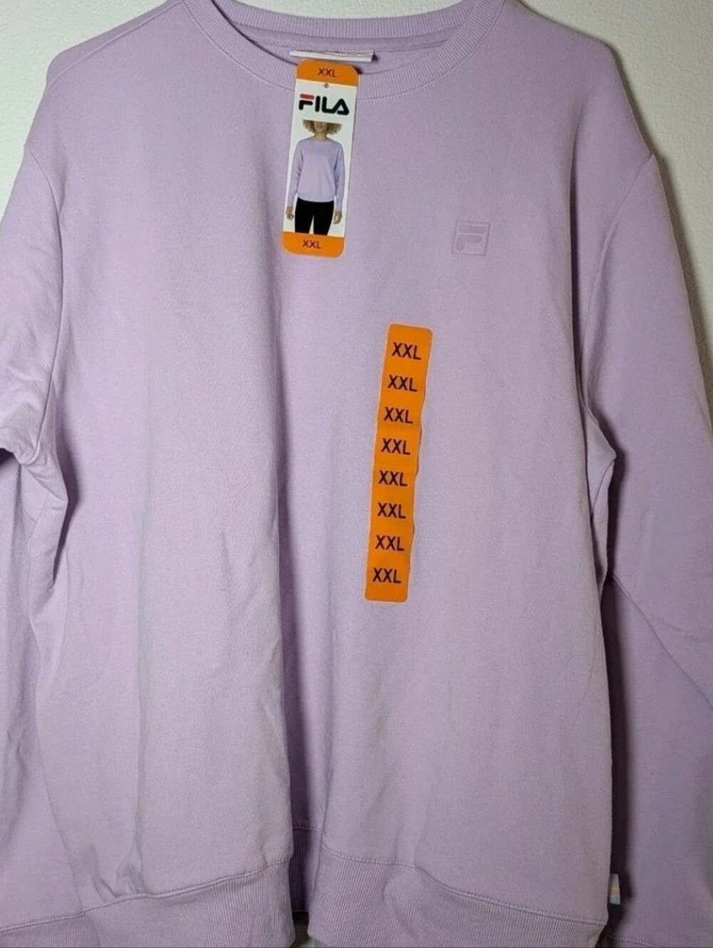 Fila Womens Purple Long Sleeve Crew Neck Ribbed Pockets Pullover Sweatshirt - Picture 2 of 2